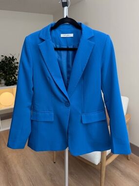 Women’s | Structured Blazer, Blue | Size Small | Tailored Single Button Jacket